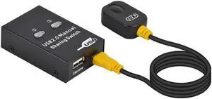 2 Ports USB 2.0 Sharing Switch Switcher Printer Cable Adapter Box For PC Scanner Printer Laptop Desktop Computer