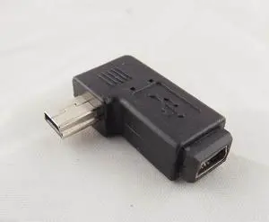 OIAGLH 1pcs USB 2.0 Mini 5 Pin Male Plug To Mini 5 Pin Female Right Angle Adapter Connector