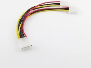 FOR 1pc IDE 4 PIN Molex Male Power to 2x Molex Female Y Splitter Adapter Extension Adapter Cord Cable 20cm