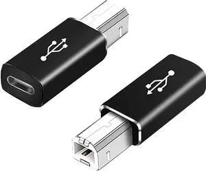 FOR 2pcs USB C Female to Male USB B Printer Midi Adapter Compatible with Printer MIDI Eectric Piano Synthesizer Microphone Laptops FOR 2pcs USB C Female to Male USB B Printer Midi Adapter Compatible with Printer MIDI Eectric Piano Synthesizer Microphone Laptops
