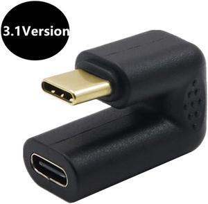 OIAGLH Gold 4K 10Gbps USB 3.1 Type C U Shape Angled Male to Female Charging Data Sync Converter Adapter Connector