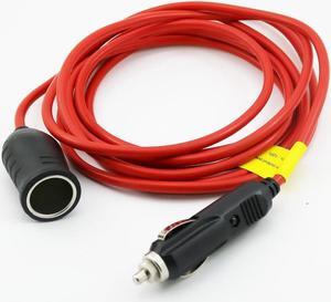 OIAGLH 3.6m/12ft 1.8m/6ft 12V/24V Car Cigarette Lighter Power Plug Socket Copper Cord Adapter Extension Wire Cable