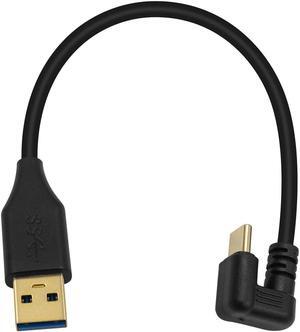 OIAGLH 3A USB 3.0 A Male to USB C 3.1 Male 180 Degree U Shape Fast Charging Charger Cable Cord for Samsung Charger 20cm 5Gbps Gold