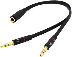 FOR 10pcs Exclusives Headphone Splitter for Computer 3.5mm Female to 2 Dual Male Mic Audio Y Splitter Cable Smartphone Headset to PC