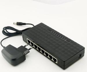 FOR 1pcs Mini 8 Ports Fast RJ45 10/100Mbps Base Gigabit LAN Ethernet Network Switch Desktop Switches Hub For PC Router
