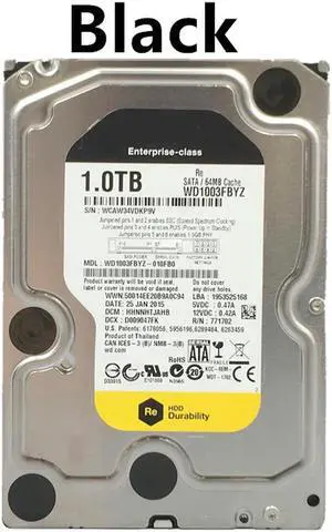 OIAGLH HDD For Brand Black/Gold 1TB 3.5 SATA 6 Gb/s 64MB 7200RPM For Internal HDD For Enterprise Class HDD For WD1003FBYZ