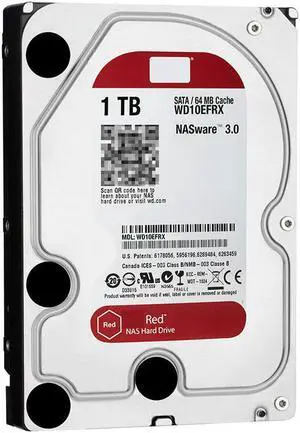 OIAGLH HDD For WD Brand Red 1TB 3.5" SATA 6 Gb/s 64MB 5400RPM For Internal Hard Disk For NAS Hard Drive For WD10EFRX