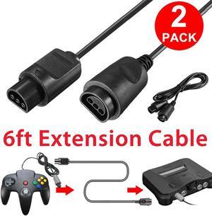 OIAGLH 2pcs Portable Plug And Play Lengthened Adapter Game Console Practical Joystick Line Extension Cable Controller Charging For N64