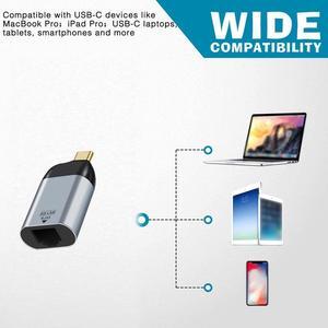 OIAGLH Type-c Games Plug And Play 1-Gigabit Accessories USB C To Ethernet Adapter Travel Portable Grey Network Hub For Thunderbolt 3