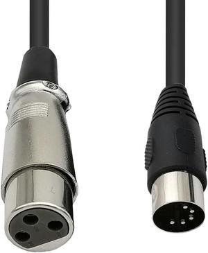 OIAGLH MIDI to XLR Adapter Cable DIN 5 Pin Male to XLR 3 Pin Audio Cable for Match Music Instruments with MIDI or XLR Connector