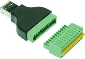 OIAGLH 1pc RJ50 Male to 11 Pin Spring Terminal Adapter Connector RJ50 Splitter for CCTV DVR CCTV Accessory