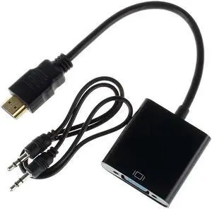 FOR Male to Female HDMI to VGA Converter Adapter with Audio Cable for 360 for PS-3 Laptop Desktop Support 1080P HDTV Displayer
