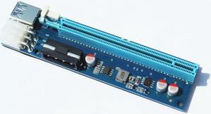 FOR 6 pin 4pin PCIe PCI-E PCI Express Riser Card 1x to 16x USB 3.0 Data Cable SATA to 6Pin Power Supply for BTC Miner Machine