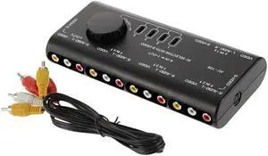 FOR 4 in 1 Out AV RCA Switch Box AV Audio Video Signal Switcher Splitter 4 Way Selector with RCA Cable For Tele DVD VCD TV