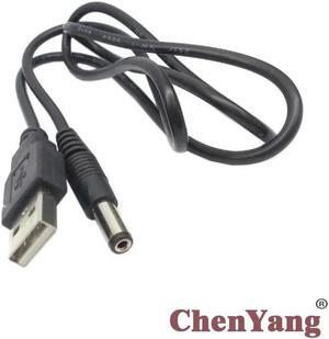 FOR 5.5 x 2.1mm DC power Plug Barrel Contor to DC 5V USB 2.0 A Type Male adpter Black cable 80cm