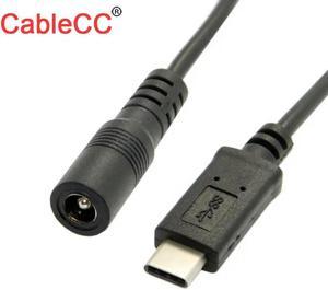 FOR Cable USB 3.1 Type C USB-C to DC 5.5 2.5mm Power Jack Extension Cable 10cm