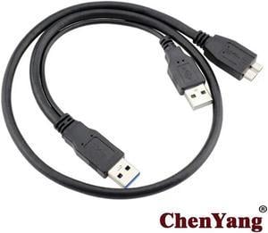 FOR Two USB 3.0 A Male with USB Power to Micro USB 3.0 Y Cable for Mobile Hard Disk U3-029-0.5M