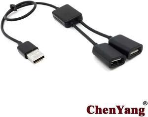 FOR Dual USB 2.0 Ports Hub Cable Bus power For Laptop Notebook PC Mouse