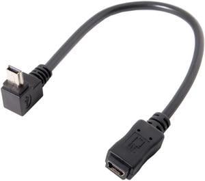 FOR Mini USB B Type 5P 90D Up Direct Angled Male to Female Extension Cable 20cm