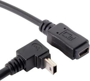 FOR Mini USB 5pin 90 Degree Up Direct Angled Male to Female Extension Cable 20cm