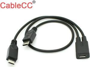 FOR Micro USB Cable for S5 i9600 S4 I9500 Note2 N7100 S3 I9300 S2 9100 Micro USB Female to 2 Port Micro USB Male Splitter
