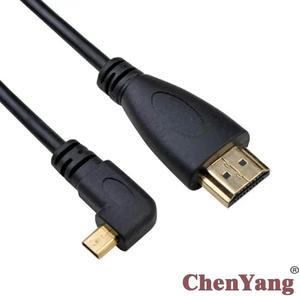 FOR Right Angled 90 Degree Micro HDTV to HDTV Male HDTV Cable for Cell Phone Tablet Camera