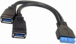 FOR USB 3.0 20pin Male to Female Extension Cable for Adapter 2 ports USB 3.0 Female to Motherboard 20pin Header cable