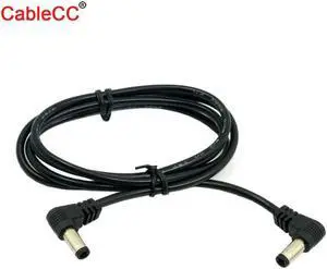 FOR DC Power 5.5 x 2.1mm / 2.5mm Male to 5.5 2.1/2.5mm Male Plug Cable 90 Degree Right Angled 60cm