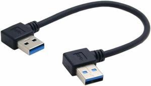 FOR USB 3.0 Type A Male 90 Degree Left Angled to USB 3.0 A Type Right Angled Extension Cable