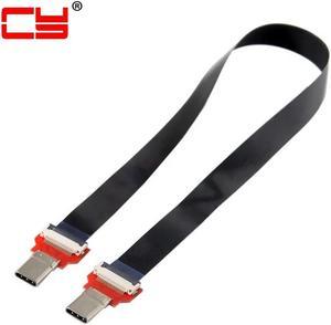 FOR USB 3.1 Type-C USB-C Reversible Male to Male FPC Flat Data Charging Cable for book Lap top Phone Drive 20cm