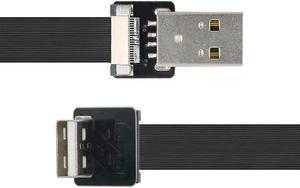 FOR Down Angled Type-A USB 2.0 Male to Type-A Male Data Flat Slim FPC Cable 90 Degree for FPV Disk Scanner Printer