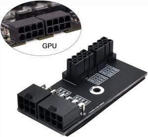 FOR Dual ATX 8Pin Female to 6+8pin Male 180 Degree Angled Power for Adapter for GPU