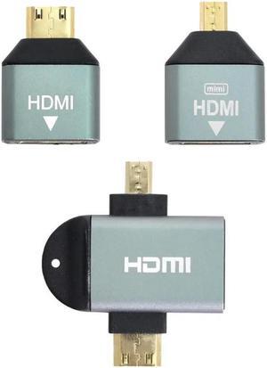 FOR 3pcs/set Micro Mini HDTV to HDTV 1.4 Female 2-in-1 for Adapter 4K 60hz