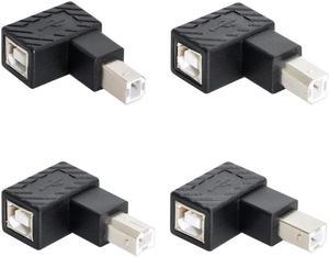 FOR 4Pcs USB 2.0 B Type Male to Female Extension for Adapter Horizontal Vertical Angled 90 Degree for Disk Scanner