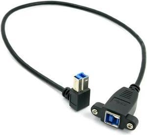 FOR USB 3.0 Back Panel Mount B Type Female To Right Angled 90 Degree B Type Male Extension Cable 0.5m