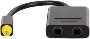 FOR Dual Port Digital Optical Audio Splitter for Adapter Fiber Optic Audio Cable 1 In 2 Out Black Color
