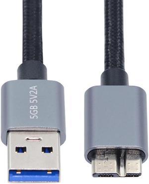 FOR USB 3.0 Type-A to Micro 3.0/USB3.0 A/B Cable Extension Silver 5Gbps for Disk SSD Camera Data 30cm