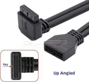 FOR 5Gbps 90 Degree Angled USB 3.0 20Pin 19Pin Male to Female Extension Cable for Motherboard Mainboard