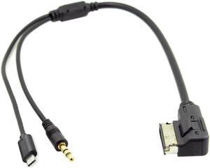 FOR Stereo 3.5mm Audio USB-C Aux for Adapter Cable For Car VW AUDI 2014 A4 A6 Q5 Q7 to Media In AMI MDI