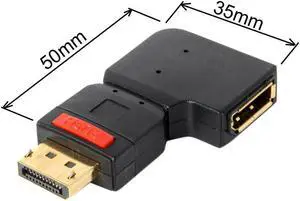 FOR DP for Adapter Converter Male to Female Extension for Adapter Standard DP Left Angled 90 Degre Converter