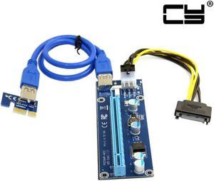 FOR PCI-E 1x to 16x Mining hine Enhanced Extender Riser Board for Adapter with USB 3.0 Cable SATA 15Pin-6Pin Power Cable 60cm