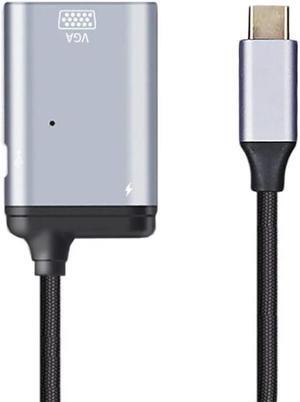 FOR USB-C Type C to VGA RGB Converter HDTV for Adapter 60hz 1080p with Female PD Power Port