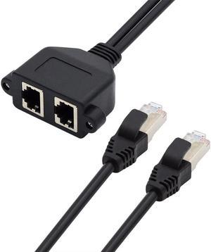 FOR 8P8C FTP STP with Panel Mount Holes Male to Female Lan Ethernet Network Extension Cable Dual Ports UTP Cat6