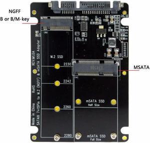 FOR SATA 22Pin to M.2 NGFF B-key mSATA SSD for Adapter Converter Case Enclosure