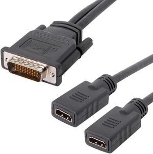 FOR DMS-59Pin Male to Dual HDTV 1.4 HDTV Female Splitter Extension Cable for PC Graphics Card