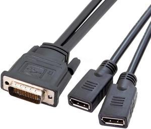 FOR DP Dual to DMS-59Pin Cable DMS-59Pin Male to Dual DP Female Splitter Cord for PC Graphics Card