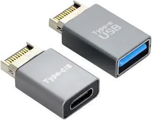 FOR Header Male Type-E to 2pcs USB-C for Adapter Type-A Type-C USB 3.1 Front Panel