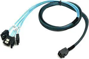 FOR Internal Mini SAS SFF-8643 Host to 4 SATA 7pin Target Hard Disk 6Gbps Data Server Raid Cable 50cm 1m