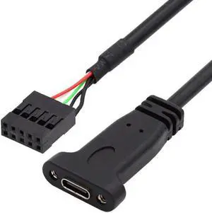 FOR USB 3.1 Type C 20cm Single Port USB-C Female to USB 2.0 Motherboard 9pin 10pin Header Cable with Bracket