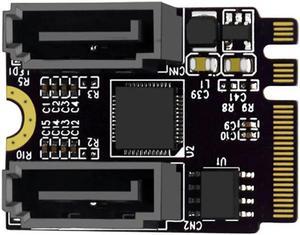 FOR NGFF Key A+E PCI Express to SATA 3.0 6Gbps Dual Ports for Adapter Converter Hard Drive Extension Card JMB582 2230